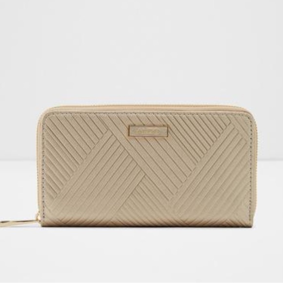 Aldo Handbags - Aldo Textured Tan Wallet with Gold Finish